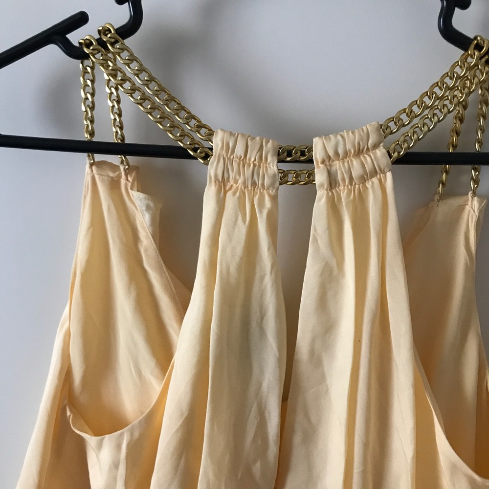 Women's Pale Yellow High-Low Ruffle Dress - Picture 6 of 7